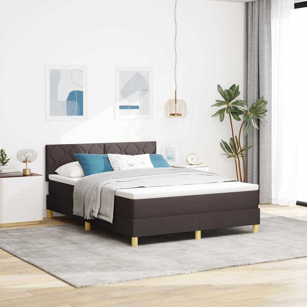 JUNG Vida Boxspringbett mit Matratze Dunkelbraun 160 x 200 cm Stoff