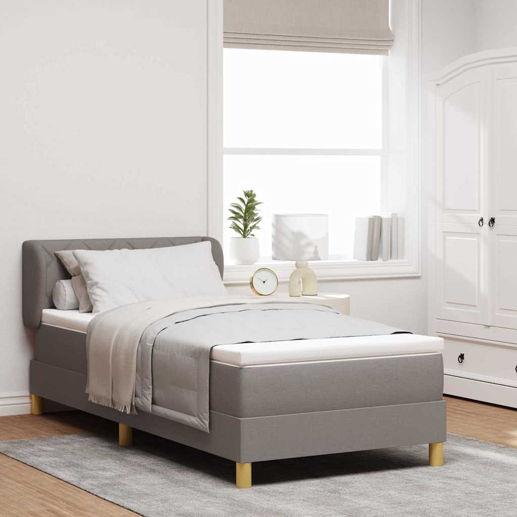 JUNG Vida Boxspringbett mit Matratze Taupe 100 x 200 cm Stoff