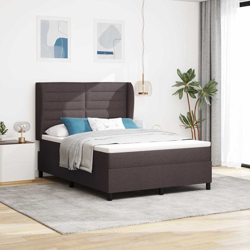 JUNG Vida Boxspringbett mit Matratze Dunkelbraun 160 x 200 cm Stoff