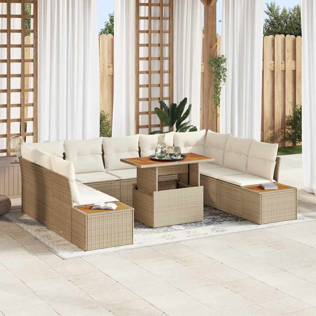 JUNG Vida Garten Essgruppe mit Kissen 10 pcs Beige und Creme