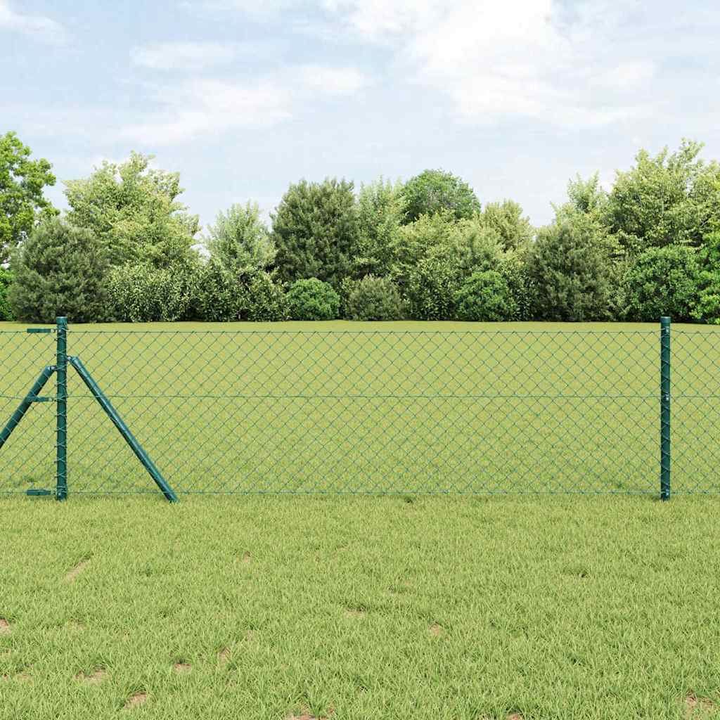JUNG Vida Zaunpfosten Grün 10 x 0,6 m (40 x 40 mm Maschen) Stahl und PVC