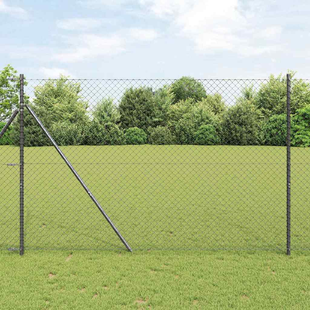 JUNG Vida Zaunpfosten Grau 10 x 1,5 m (40 x 40 mm Maschen) Stahl und PVC