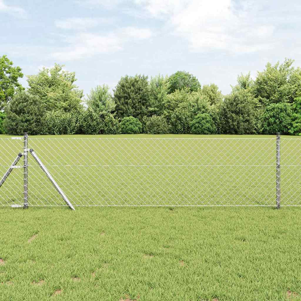JUNG Vida Zaunpfosten Silber 25 x 0,6 m (40 x 40 mm Maschen) Stahl