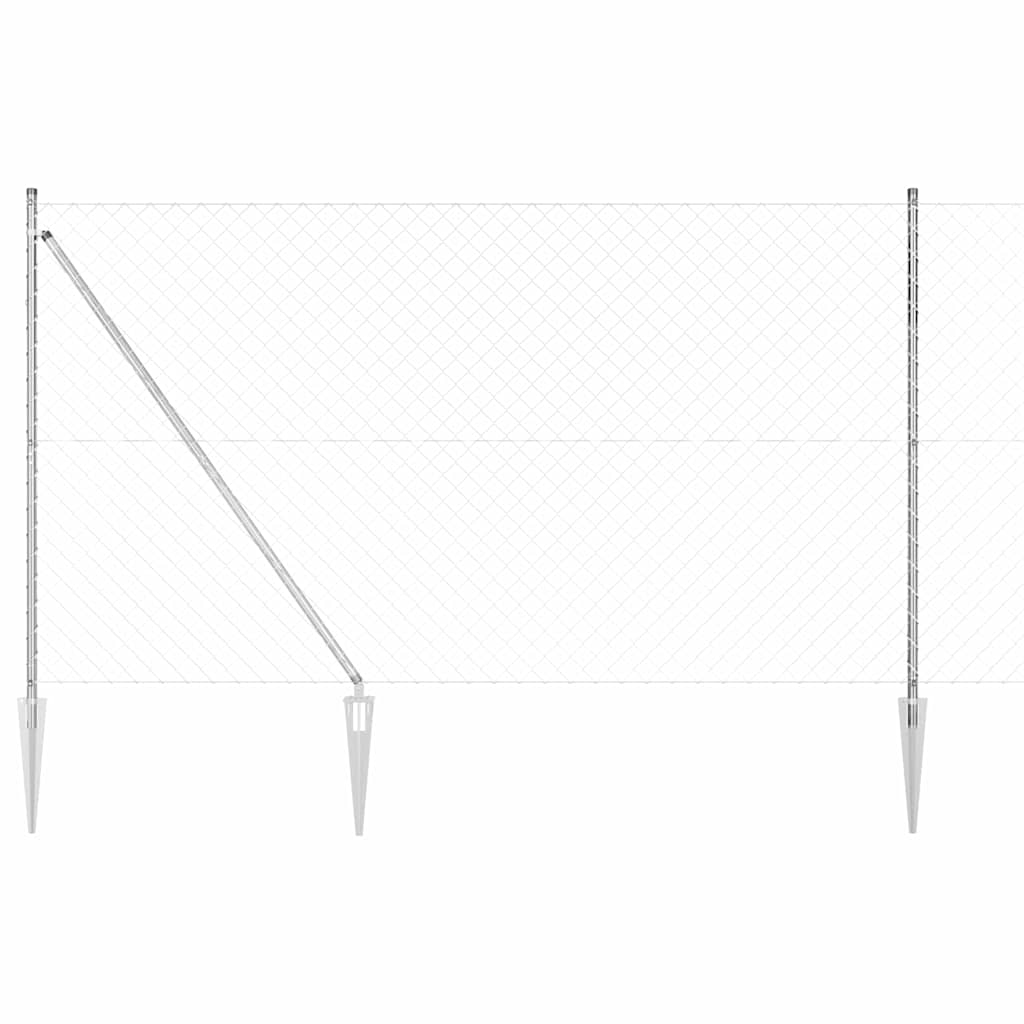 JUNG Vida Zaunpfosten Silber 10 x 1,5 m (60 x 60 mm Maschen) Stahl