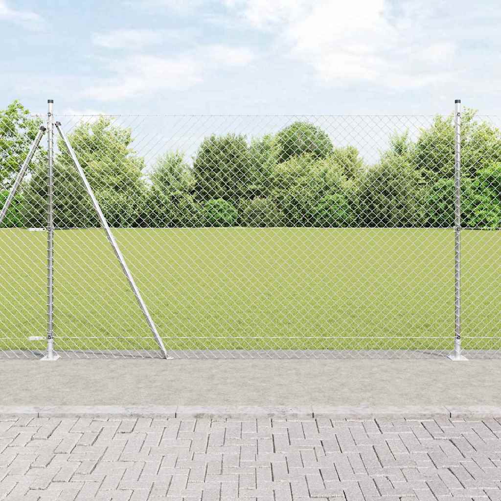 JUNG Vida Zaunpfosten Silber 10 x 1,6 m (40 x 40 mm Maschen) Stahl