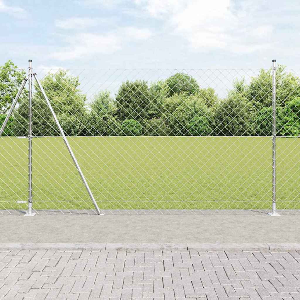 JUNG Vida Zaunpfosten Silber 10 x 1,4 m (60 x 60 mm Netz) Stahl