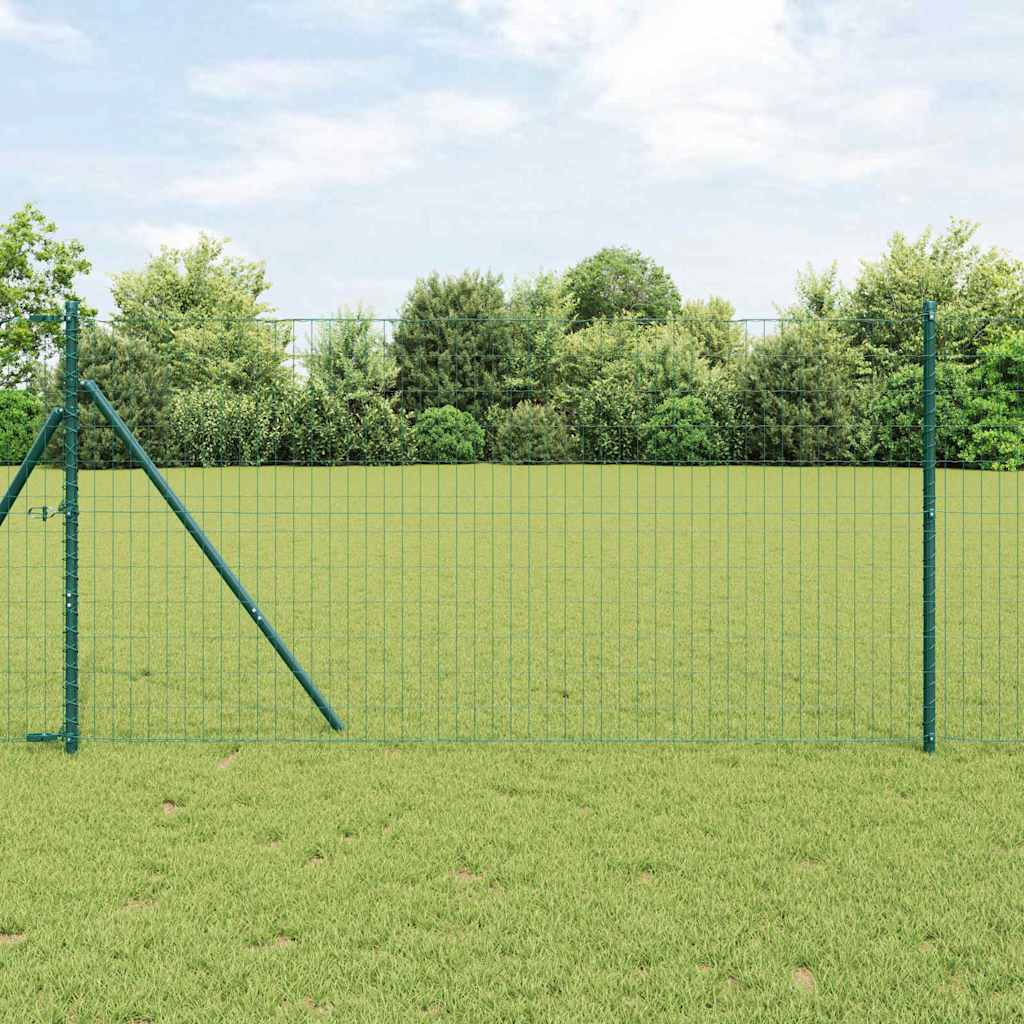 JUNG Vida Zaun mit Pfosten Grün 1 x 10 m Stahl und PVC