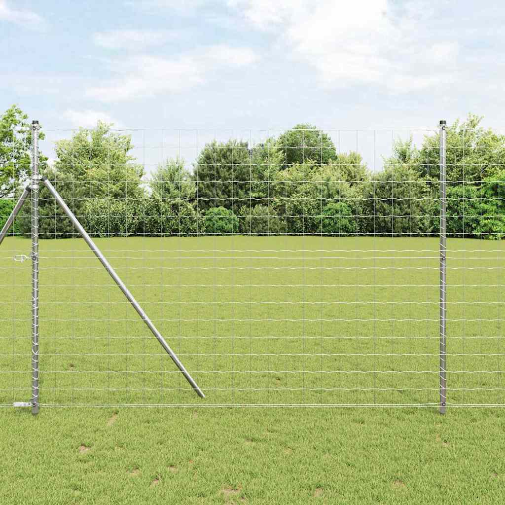 JUNG Vida Zaun mit Pfosten Silber 1,5 x 10 m Stahl und PVC