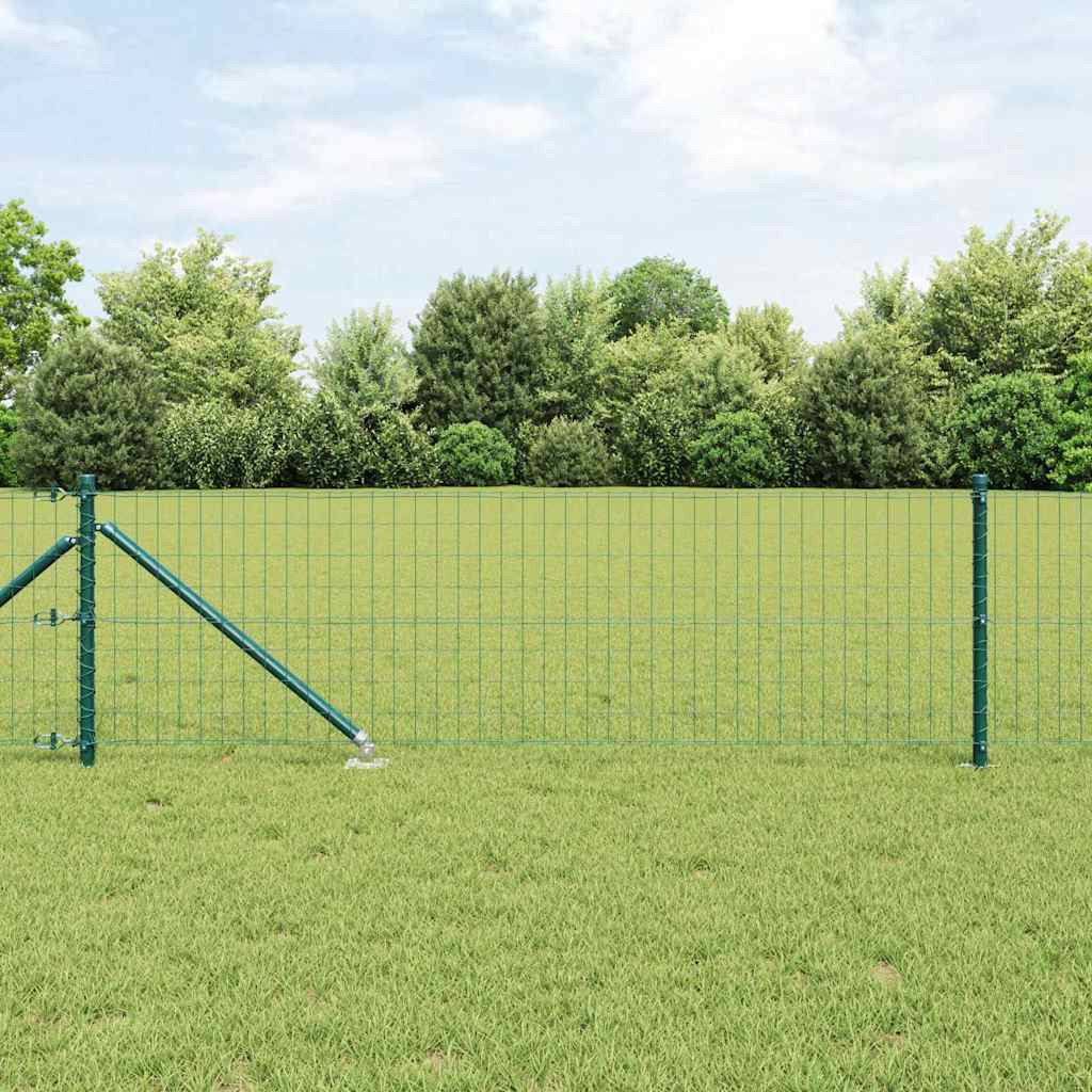 JUNG Vida Zaun mit Pfosten Grün 0,6 x 25 m Stahl und PVC