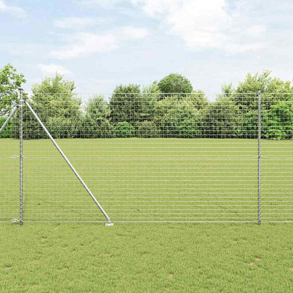 JUNG Vida Zaun mit Pfosten Silber 1,5 x 10 m Stahl