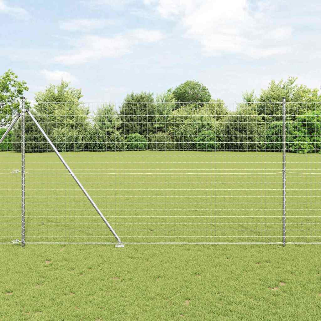 JUNG Vida Zaun mit Pfosten Silber 1,5 x 10 m Stahl