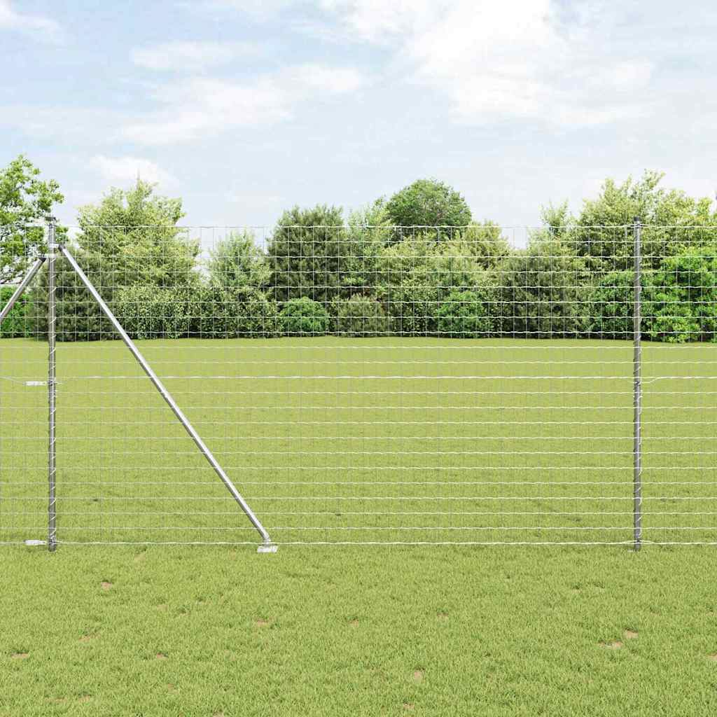 JUNG Vida Zaun mit Pfosten Silber 1,6 x 10 m Stahl