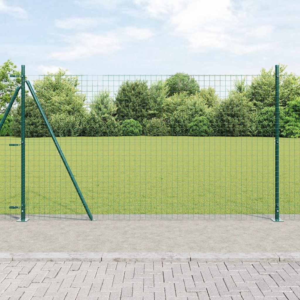 JUNG Vida Zaun mit Pfosten Grün 1,4 x 10 m Stahl und PVC