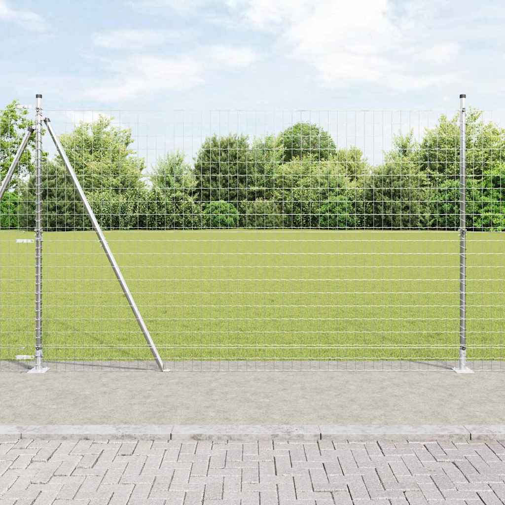 JUNG Vida Zaun mit Pfosten Silber 1,6 x 10 m Stahl