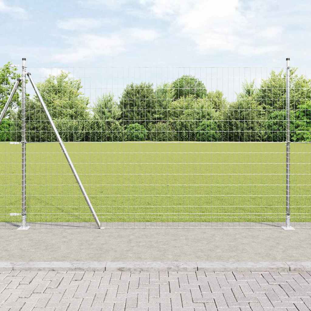 JUNG Vida Zaun mit Pfosten Silber 1,5 x 10 m Stahl