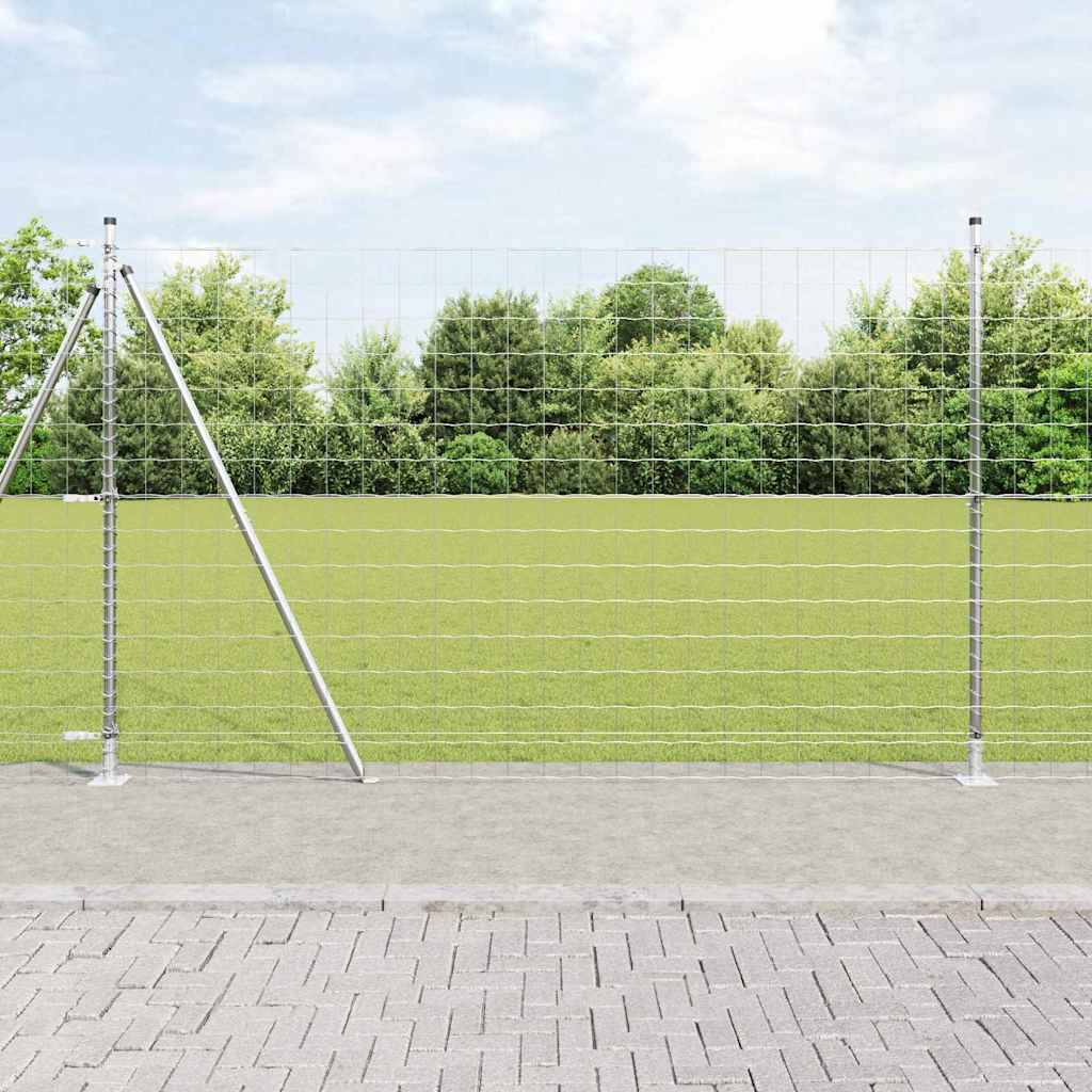 JUNG Vida Zaun mit Pfosten Silber 1,4 x 10 m Stahl