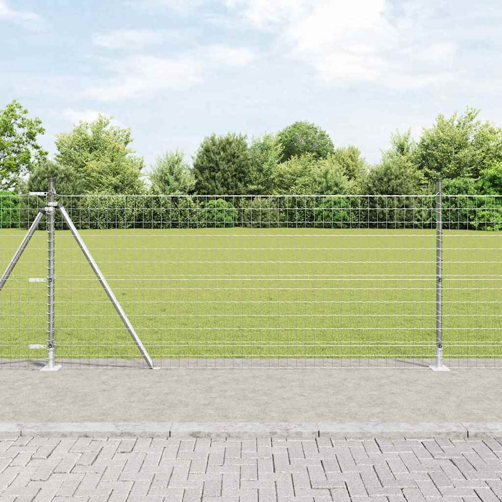 JUNG Vida Zaun mit Pfosten Silber 1 x 25 m Stahl