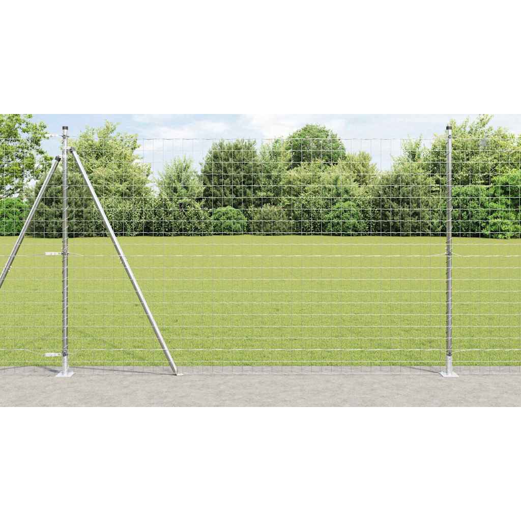 JUNG Vida Zaun mit Pfosten Silber 1,4 x 10 m Stahl