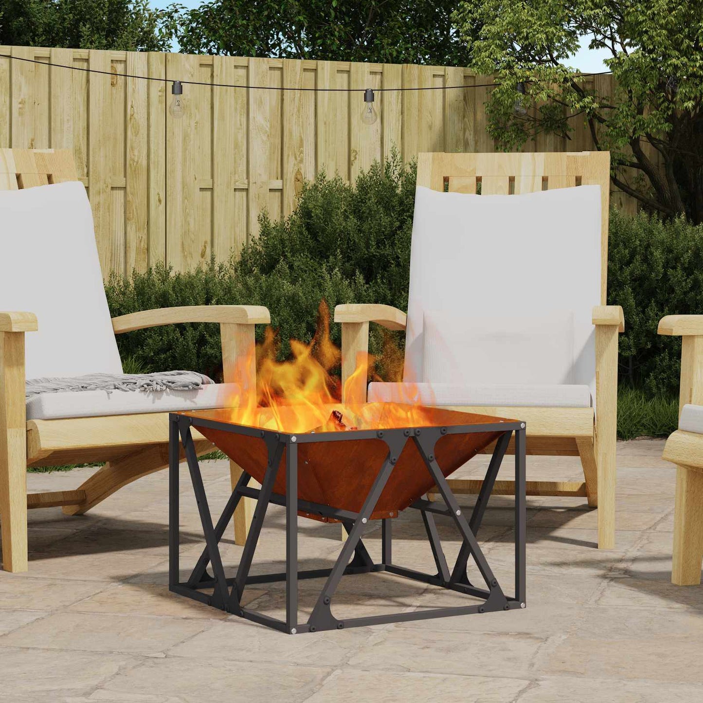 JUNG Vida Feuerstelle Braun 50 x 50 x 35 cm Wetterfeststahl