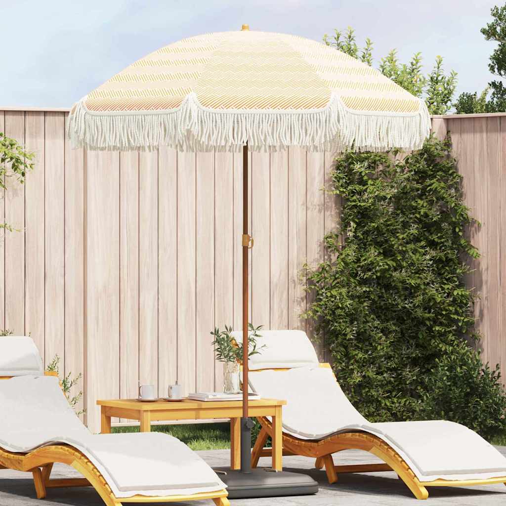 JUNG Vida Strandparasol Gelb und Weiß 160 x 160 x 196 cm
