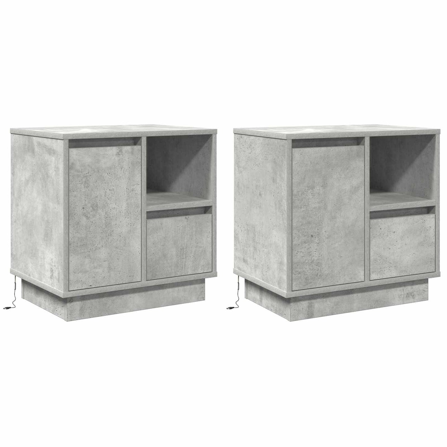JUNG Vida Nachttisch 2 pcs Beton Grau 50 x 34,5 x 50 cm Holzwerkstoff