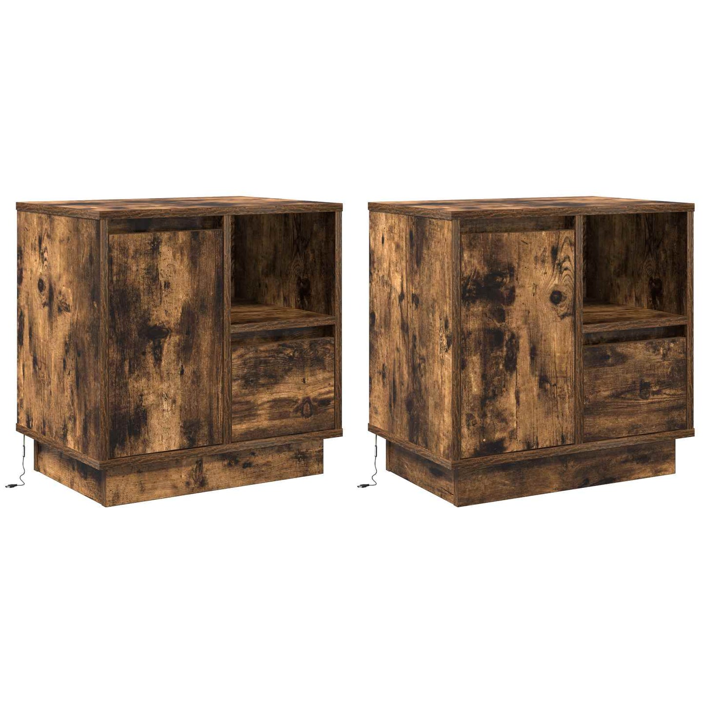 JUNG Vida Nachttisch 2 pcs Geräucherte Eiche 50 x 34,5 x 50 cm