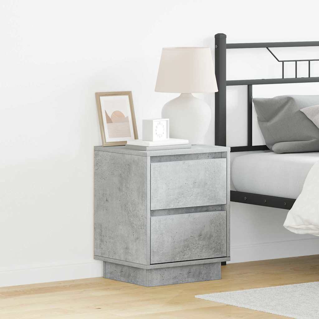 JUNG Vida Nachttisch 2 pcs Beton Grau 39 x 34,5 x 50 cm Holzwerkstoff
