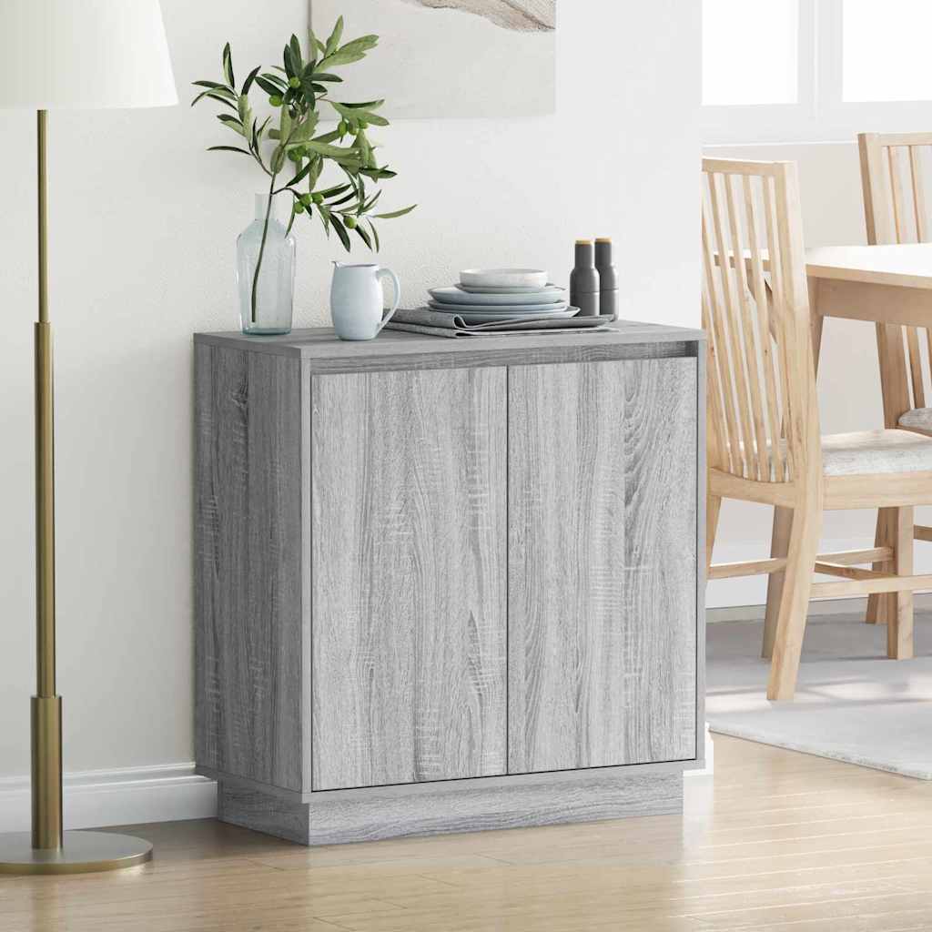 JUNG Vida LED-Sideboard Graues Sonoma 71 x 34,5 x 75 cm Holzwerkstoff