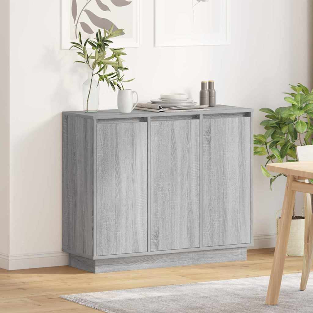 JUNG Vida LED-Sideboard Graues Sonoma 90 x 32 x 75 cm Holzwerkstoff