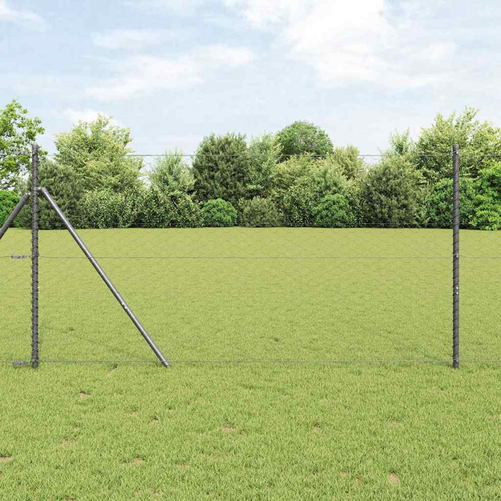 JUNG Vida Zaunpfosten Grau 10 x 1 m (50 mm Netz) Stahl und PVC