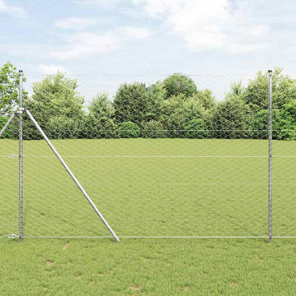 JUNG Vida Zaunpfosten Silber 50 x 1,6 m (50 mm Maschenweite) Stahl