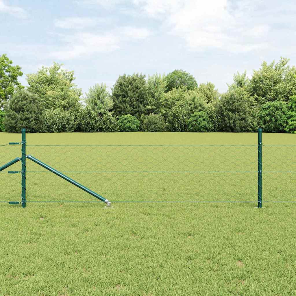JUNG Vida Zaunpfosten Grün 50 x 0,4 m (50 mm Netz) Stahl und PVC