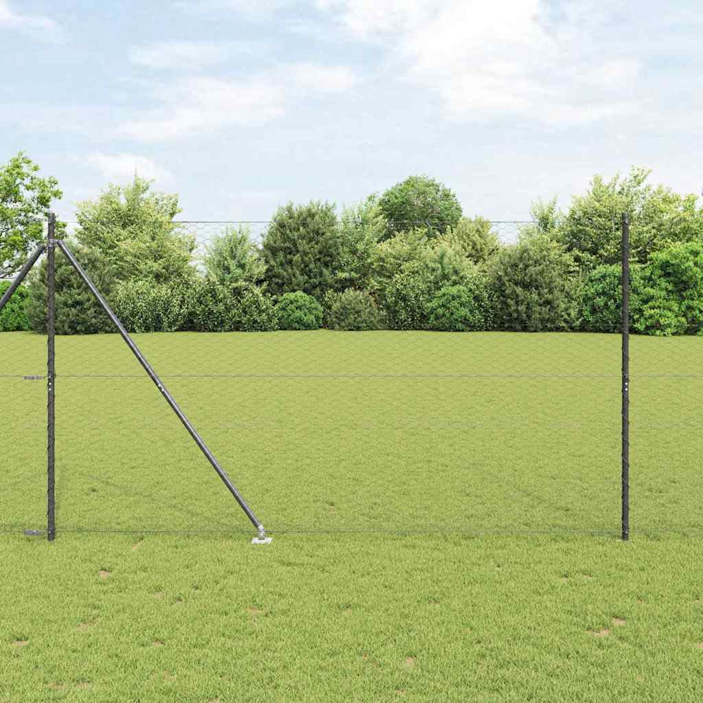 JUNG Vida Zaunpfosten Grau 10 x 1,5 m (36 mm Netz) Stahl und PVC