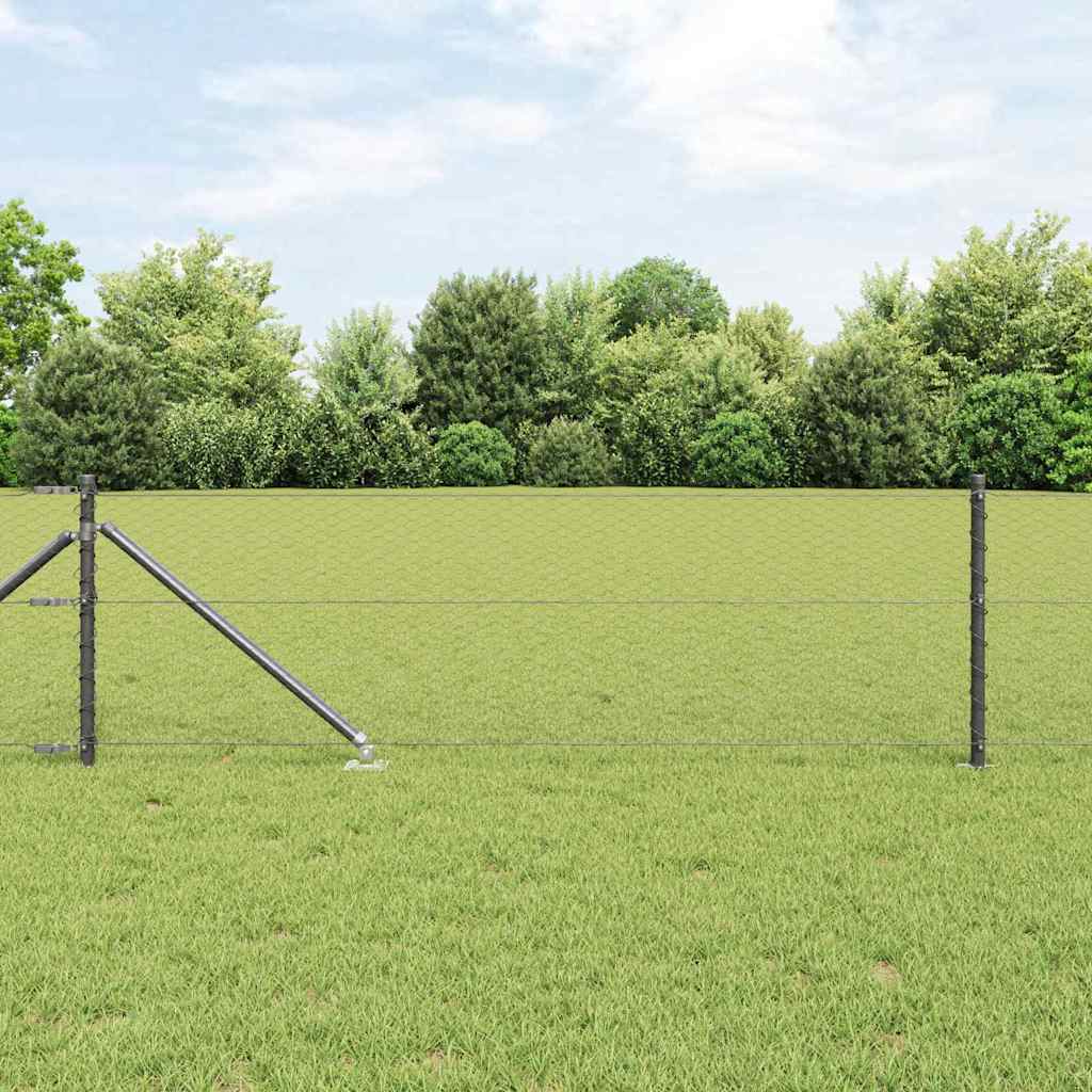 JUNG Vida Zaunpfosten Grau 100 x 0,6 m (25 mm Maschen) Stahl und PVC