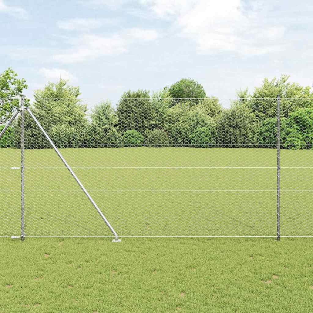 JUNG Vida Zaunpfosten Silber 50 x 1,5 m (36 mm Maschenweite) Stahl