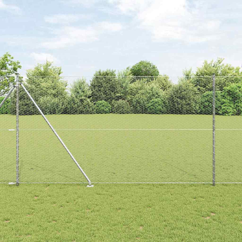 JUNG Vida Zaunpfosten Silber 100 x 1,5 m (25 mm Maschenweite) Stahl