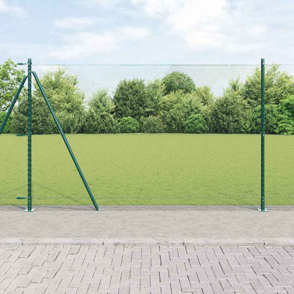 JUNG Vida Zaunpfosten Grün 10 x 1,6 m (13 mm Netz) Stahl und PVC