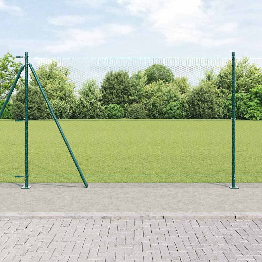 JUNG Vida Zaunpfosten Grün 50 x 1,4 m (25 mm Maschenweite) Stahl und PVC