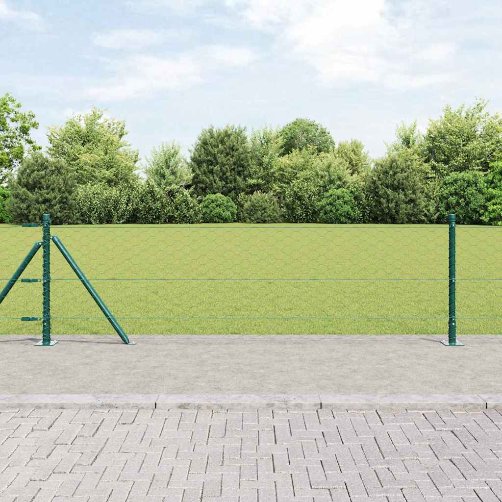 JUNG Vida Zaunpfosten Grün 100 x 0,6 m (50 mm Masche) Stahl und PVC