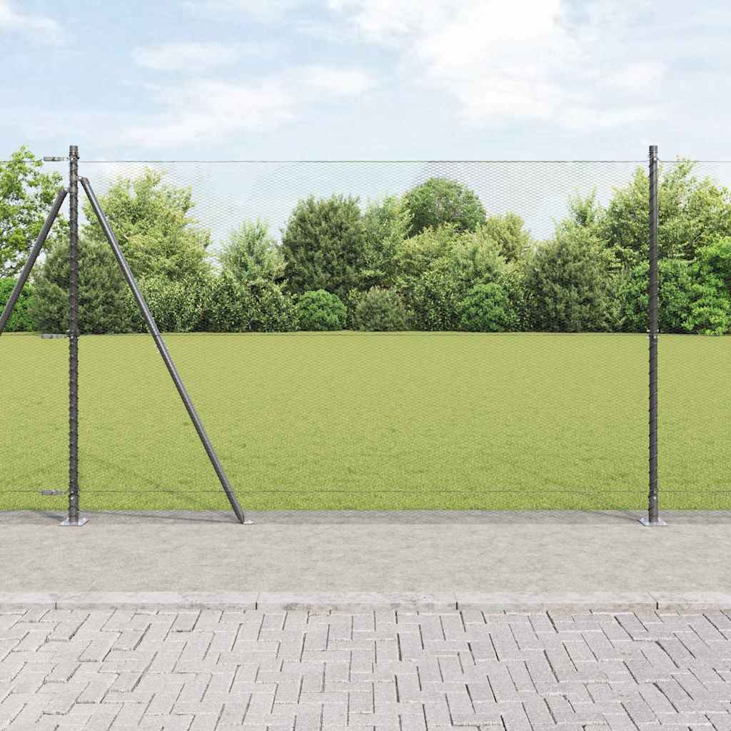 JUNG Vida Zaunpfosten Grau 10 x 1,4 m (13 mm Maschen) Stahl und PVC