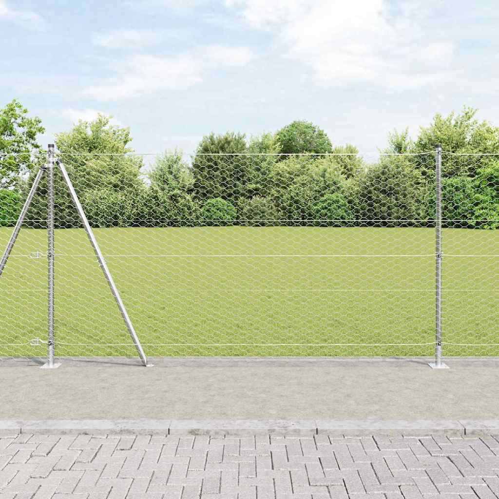 JUNG Vida Zaunpfosten Silber 50 x 1,2 m (36 mm Maschenweite) Stahl