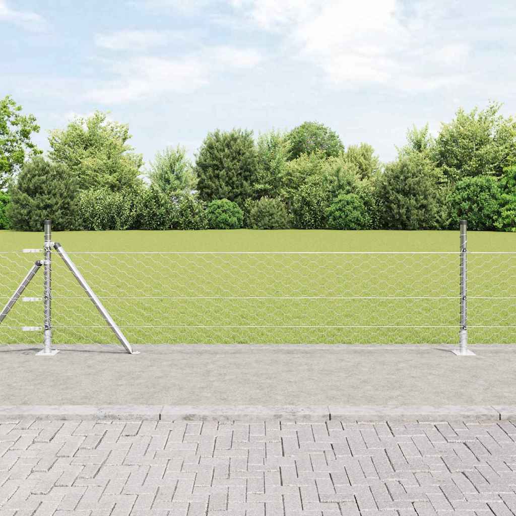 JUNG Vida Zaunpfosten Silber 100 x 0,5 m (50 mm Maschenweite) Stahl