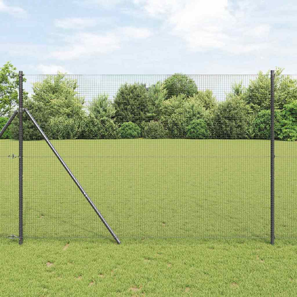 JUNG Vida Zaunpfosten Grau 50 x 1,4 m (Masche 19 x 19 mm) Stahl und PVC