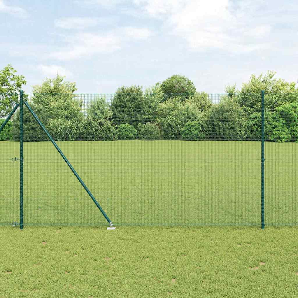 JUNG Vida Zaunpfosten Grün 25 x 1,6 m (16 x 16 mm Netz) Stahl und PVC