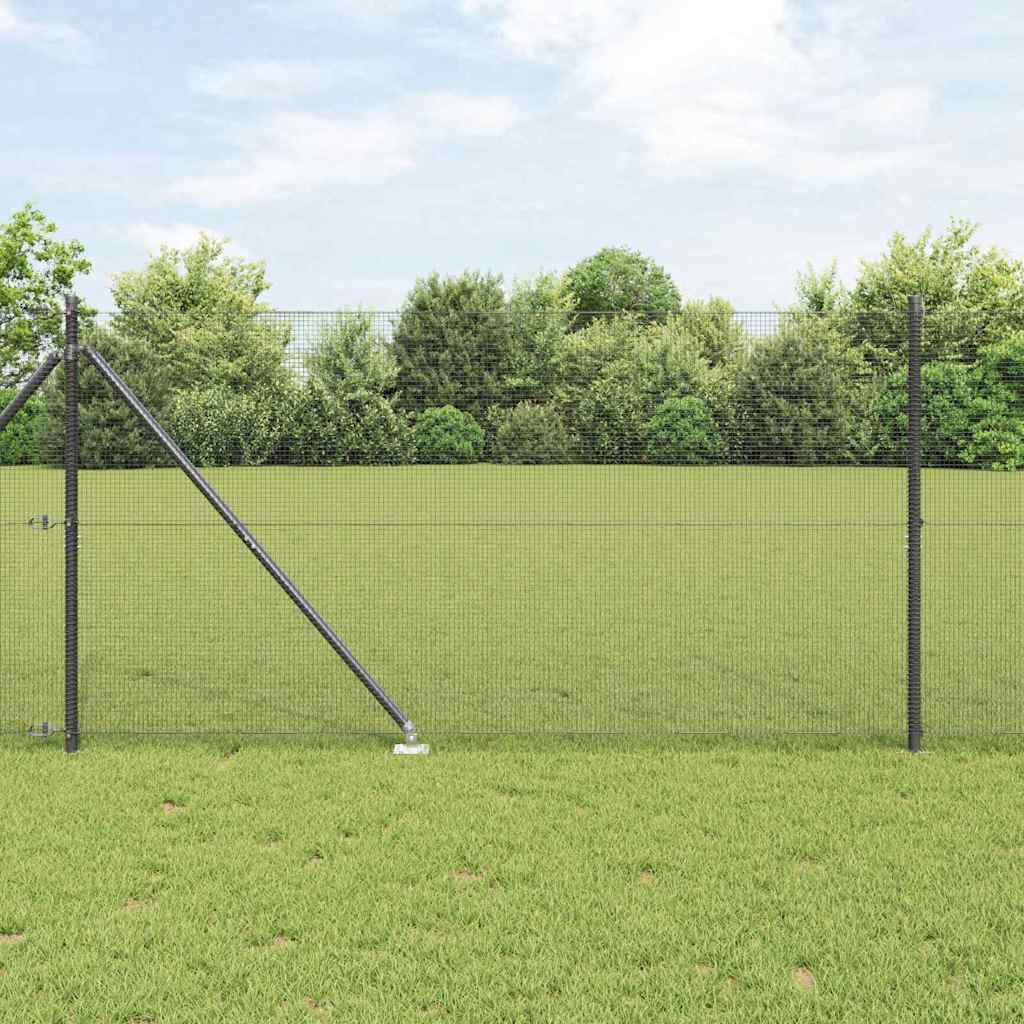 JUNG Vida Zaunpfosten Grau 50 x 1,4 m (12 x 12 mm Netz) Stahl und PVC