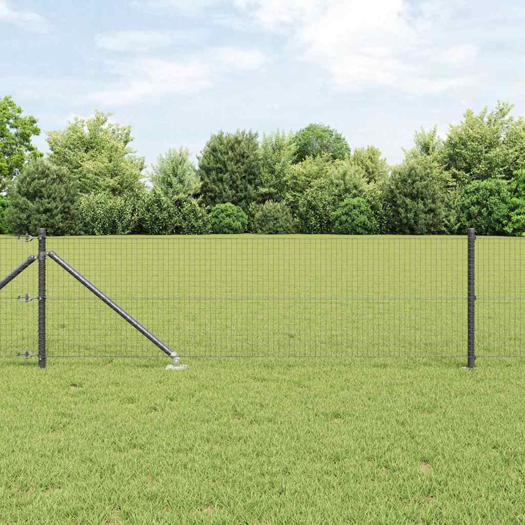 JUNG Vida Zaunpfosten Grau 100 x 0,5 m (25 x 25 mm Maschen) Stahl und PVC