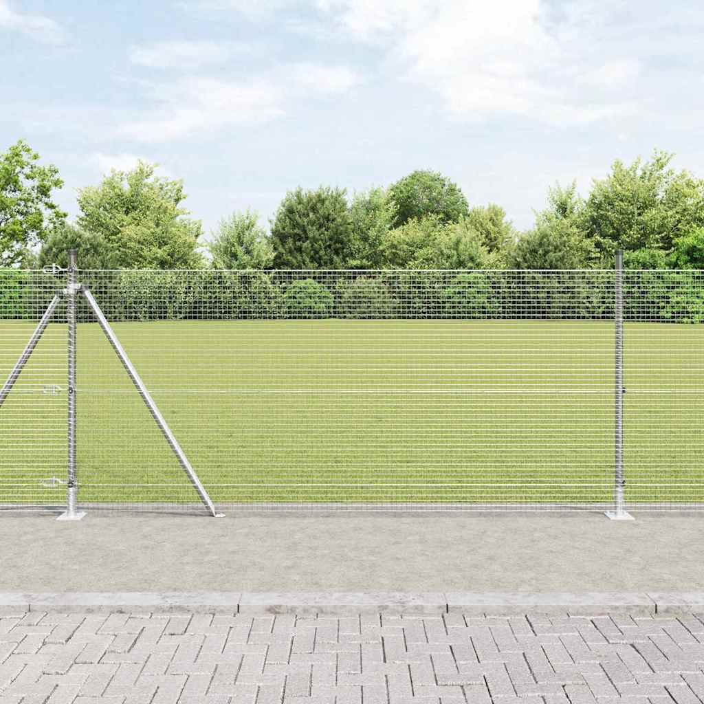 JUNG Vida Zaunpfosten Silber 10 x 0,8 m (19 x 19 mm Maschen) Stahl