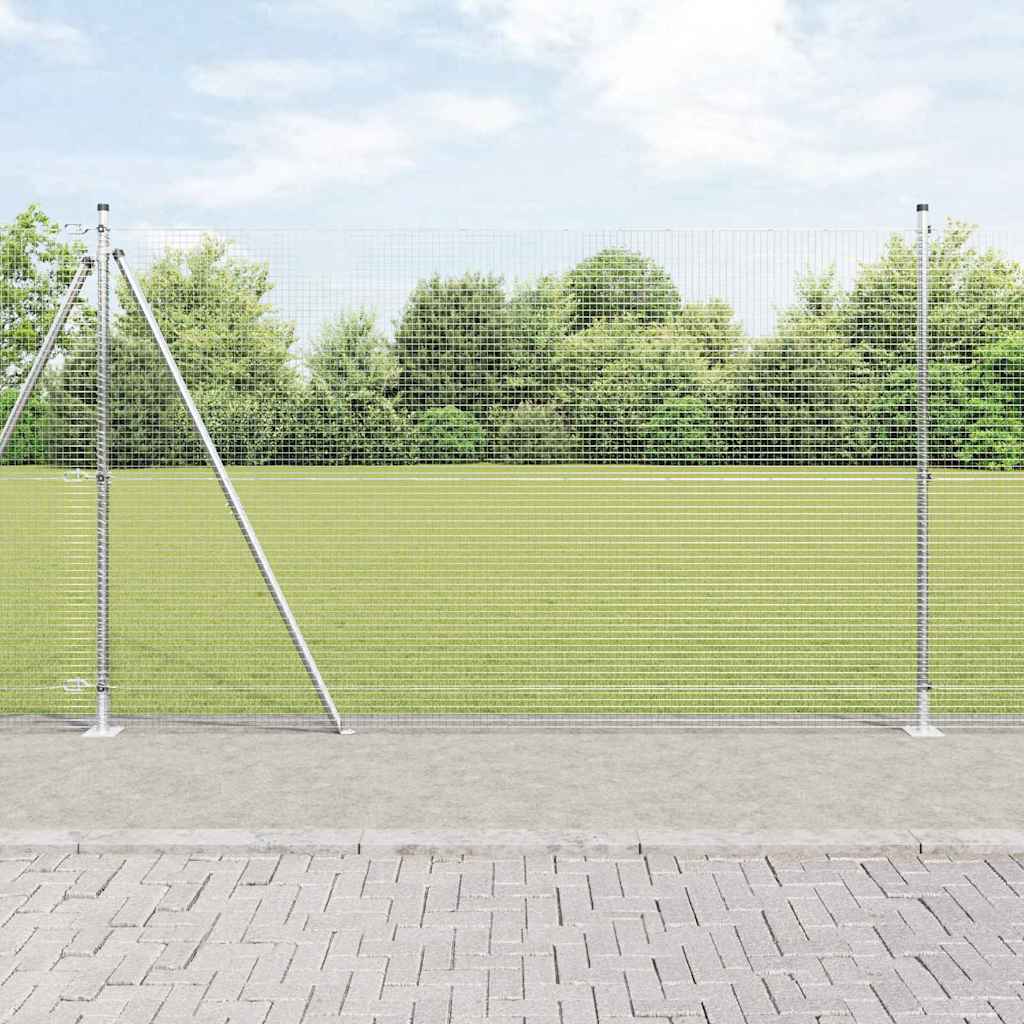 JUNG Vida Zaunpfosten Silber 50 x 1,4 m (Masche 19 x 19 mm) Stahl