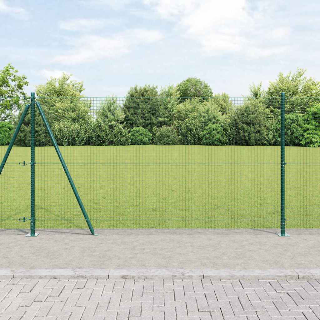 JUNG Vida Zaunpfosten Grün 50 x 1,2 m (25 x 25 mm Gitter) Stahl und PVC