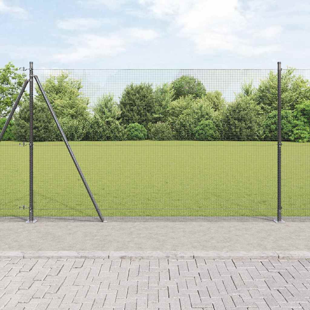 JUNG Vida Zaunpfosten Grau 10 x 1,5 m (16 x 16 mm Gitter) Stahl und PVC